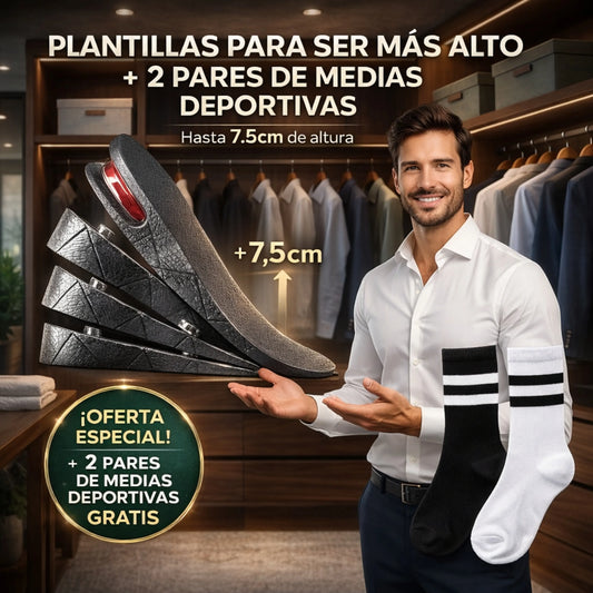 SOLO POR HOY! Plantillas Elevadoras Estatura + 7.5C + REGALO GRATIS