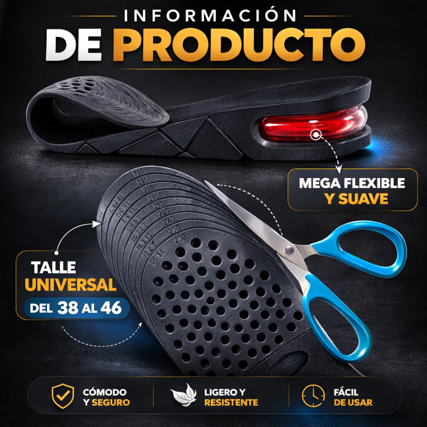 Pack Estatura Pro: Plantillas 7.5cm + 2 Pares de Medias Deportivas Premium
