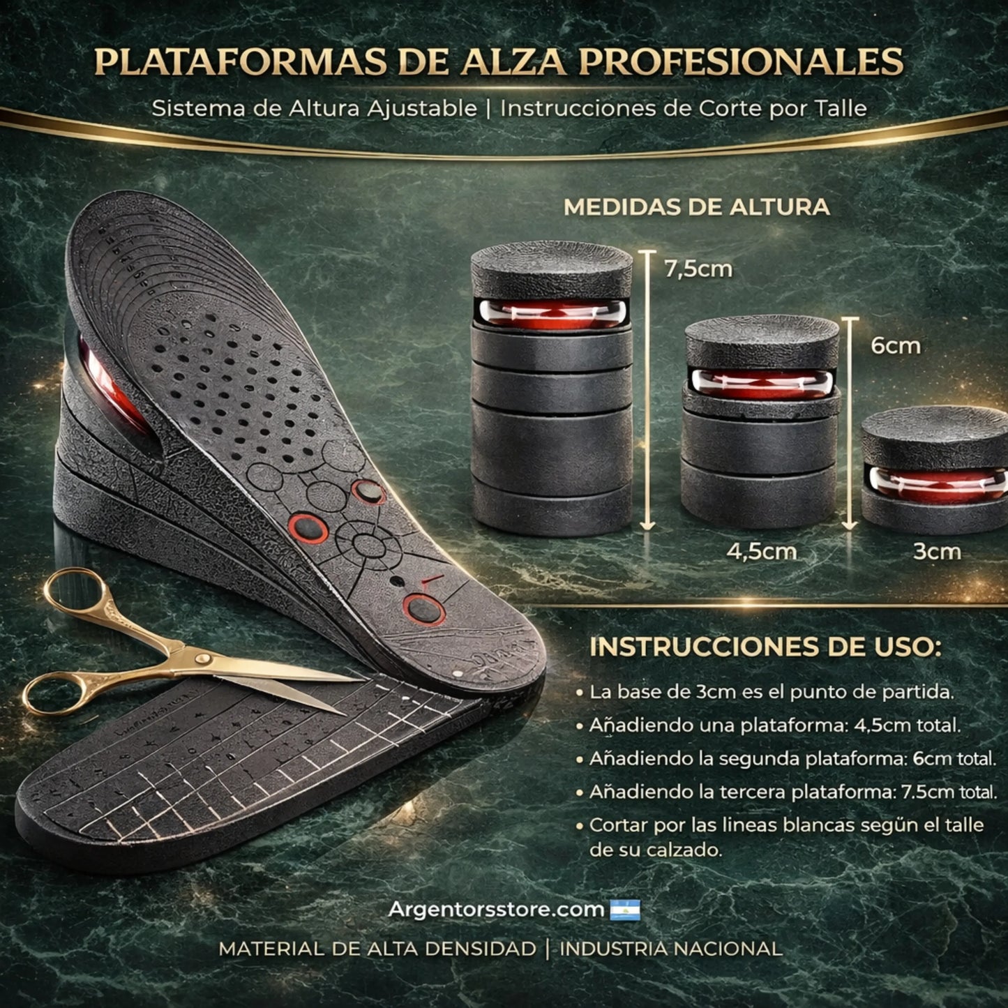 SOLO POR HOY! Plantillas Elevadoras Estatura + 7.5C + REGALO GRATIS